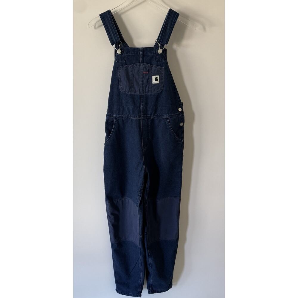 Carhartt Work In Progress WiP Women’s XS Alma Blue Bib Overalls Straight Leg EUC - Picture 5 of 13